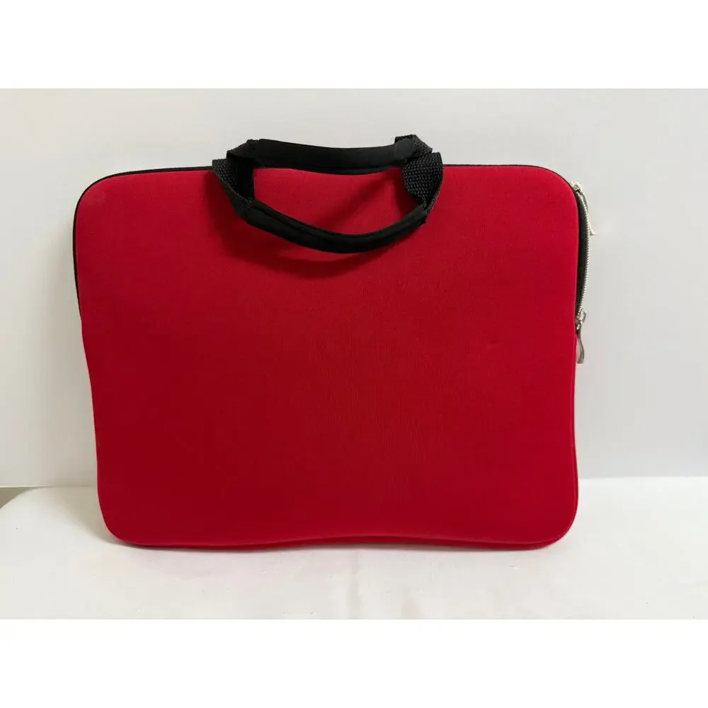 Sumdex Red White Polka Dot Neoprene Laptop Sleeve Case Handled Bag 10x13
